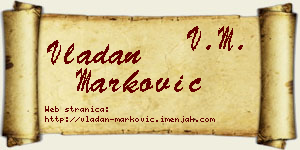 Vladan Marković vizit kartica
